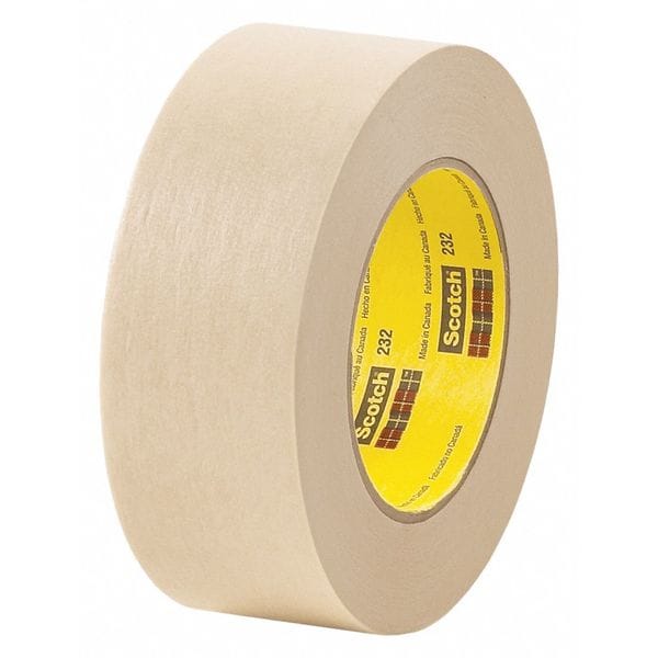 Cinta de enmascarar Scotch 3M™ 232, 6.3 mil, 2" x 60 yardas, color beige, 24 por caja - T937232