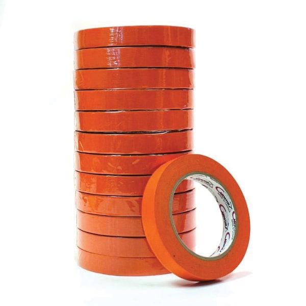 Cinta de enmascarar naranja Carworx 900 de 1.5 pulgadas, 36 mm x 55 m4, paquete de 24 - 134.822