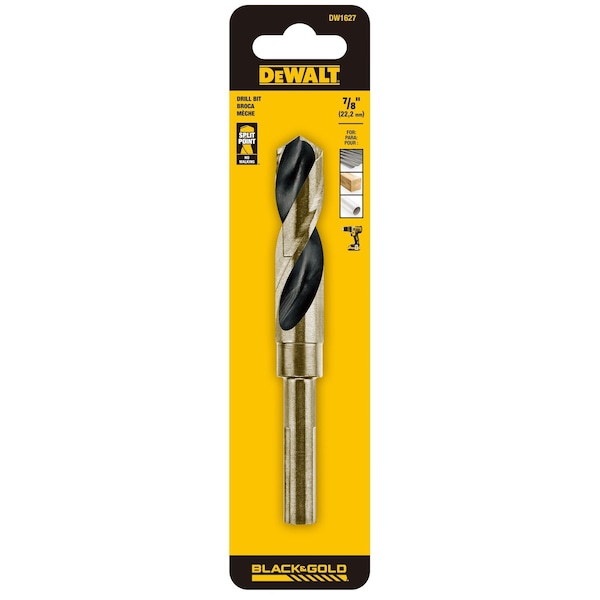 Dewalt 7/8" Reduced Shank Black Oxide Drill Bit (1/2" Shank) - DW1627