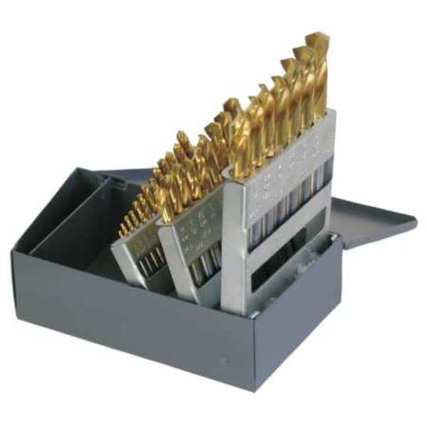 Chicago-Latrobe 29PC 135 Degree Heavy-Duty Screw Machine Length Drill Set Chicago-Latrobe 159-TN TiN HSS 1/16-1/2x1/64 - 54128