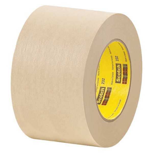 Cinta para enmascarar Scotch 3M™ 232, 6.3 mil, 3" x 60 yardas, color beige, 12 piezas por caja - T938232