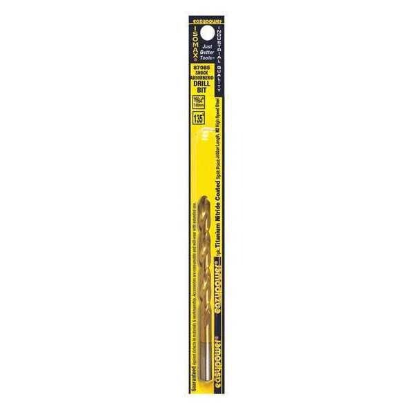 Eazypower 19/64" HSS TiN 135 Deg. Jobber Length Drill Bit, Finish: Tin - 87085