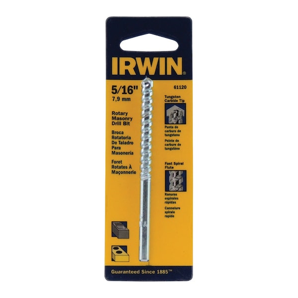 Irwin Irwin 5/16 in. X 4 in. L Carbide Tipped Rotary Drill Bit Straight Shank 1 pc - 61120