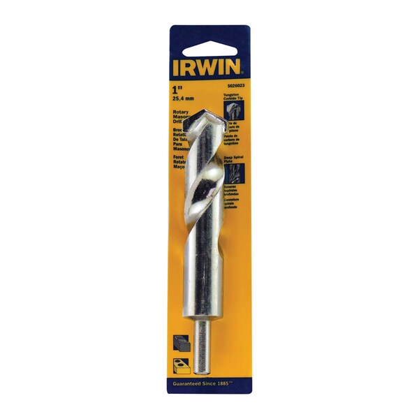 Irwin Irwin 1 in. X 6 in. L Tungsten Carbide Tipped Masonry Drill Bit Straight Shank 1 pk - 5026023