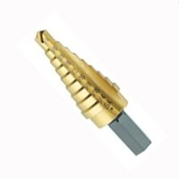 Irwin Unibit Step Drill Bit, 14 to 34 in Dia, 212 in OAL, 1Flute, 38 in Dia Shank, Hex Shank - 15103ZR