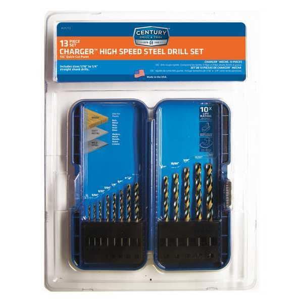 Century Drill & Tool 13pc. 135 Degrees Drill Bit Set, Number of Pieces: 13 - 25713