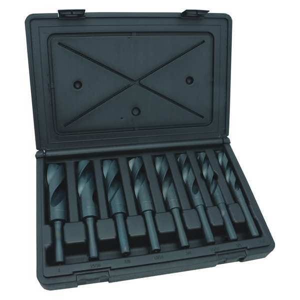 Chicago-Latrobe 8PC 1/2 Reduced Shank Silver & Deming Drill Set Chicago-Latrobe 190 Steam Oxide HSS 9/16-1IN Pouch - 57840