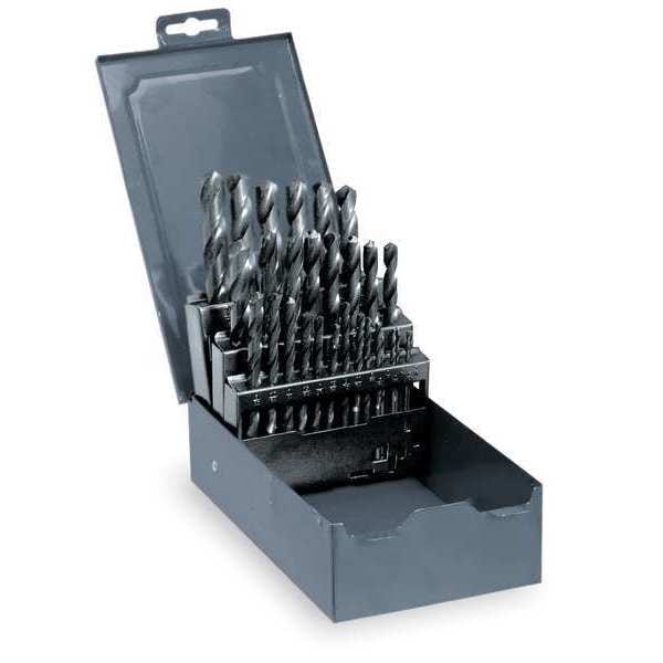 Westward Jobber Drill Set, 3/8 Shank, 29 PC, HSS - 5UDP2