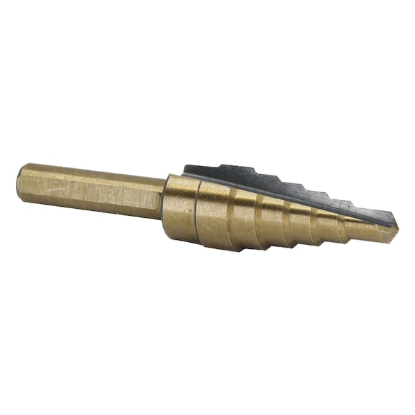Drill America #2 HSS Black & Gold Step Drill Bit (3/16" - 1/2" by 1/16") - STE2
