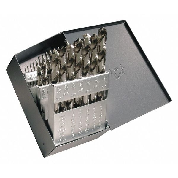 Cleveland 29PC CLE-MAX Jobber Length Drill Set Cleveland 2002G Bright HSS RHS/RHC 1/16-1/2x1/64 - C72198
