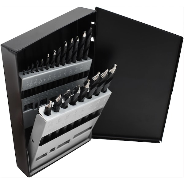 Astro Pneumatic ONYX 21pc TurboStep HSS Mechanics Length 1/16in - 3/8in Drill Bit Set - TS21