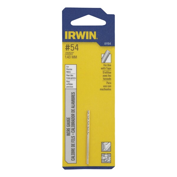 Irwin Irwin 54 X 1-7/8 in. L High Speed Steel Wire Gauge Bit Straight Shank 1 pc - 81154