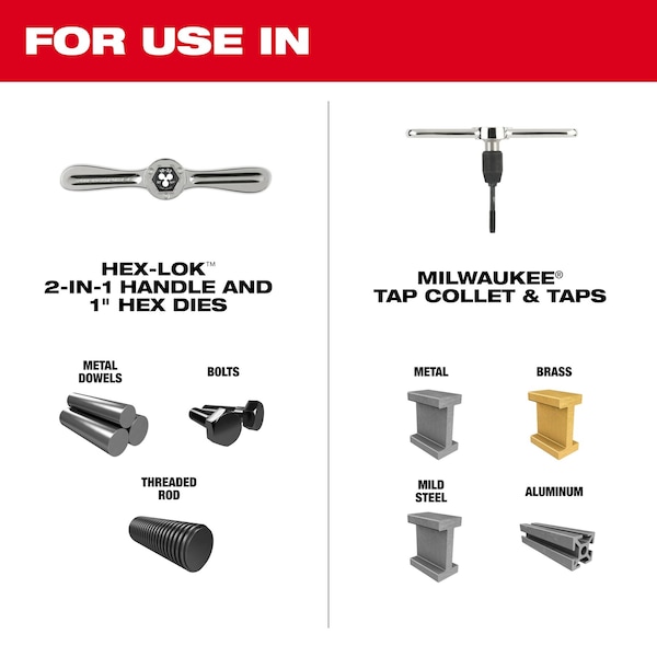 Milwaukee Tool 38PC SAE Tap & Die PACKOUT Set w/ Hex-LOK 2-in-1 Handle - 49-22-5604