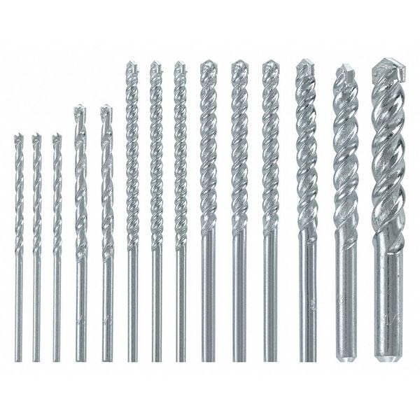 Bosch Masonry Drill Bit Set 1/8", 5/32", 3/16", 1/4", 5/16", 3/8", 1/2" x L, Round - BM5000