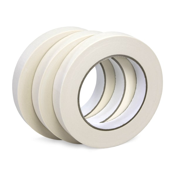 Cinta de enmascarar de uso general de 3/4 pulgadas x 60 yardas, adhesivo fuerte de caucho natural, fácil de rasgar, paquete de 3 - 3x-44573