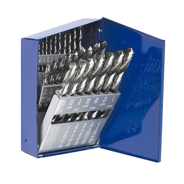 Hanson 29 Piece 3/8" Reduced Shank High Speed Steel Drill Bit Set - 60148