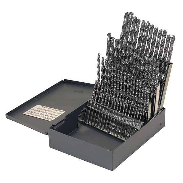 Cle-Line 60PC #1-#60 HSS 118 Degree General Purpose Jobber Length Drill Set Cle-Line 1898 Bright RHS/RHC - C21122