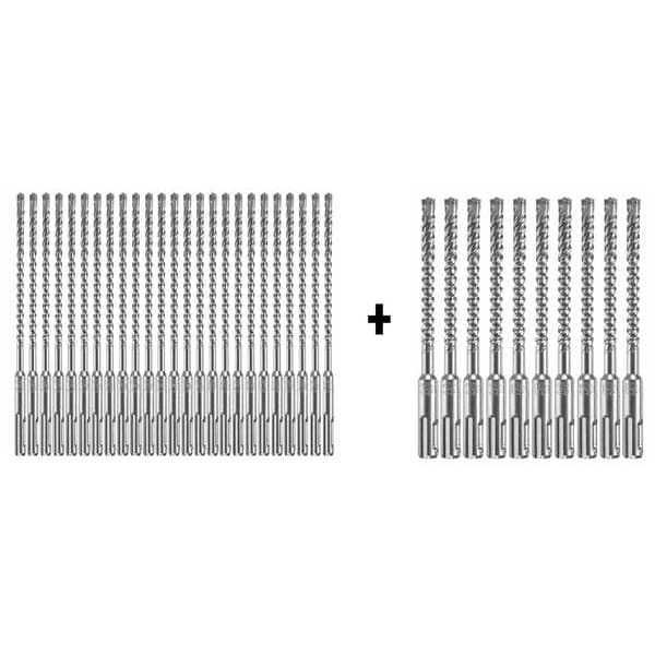 Bosch (25) 1/4 in x 4 in x 6 in Xtreme Carbide Rotary Hammer Drill Bits + (10) 1/4 in x 4 in x 6 in Bits - HCFC2041B25 + HCFC2041B10