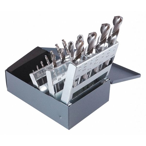 Cleveland 15PC NAS907 Type C Heavy-Duty Screw Machine Dril Set Cleveland 2330 Bright HSS RHS/RHC 1/16-1/2x1/32 - C70370