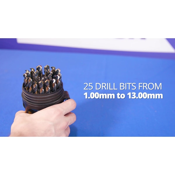 Drill America 25 Piece HSS Killer Force Bit Cooler Drill Bit Set, 1.00mm - 13.00mm - ZOKFD4025-PC