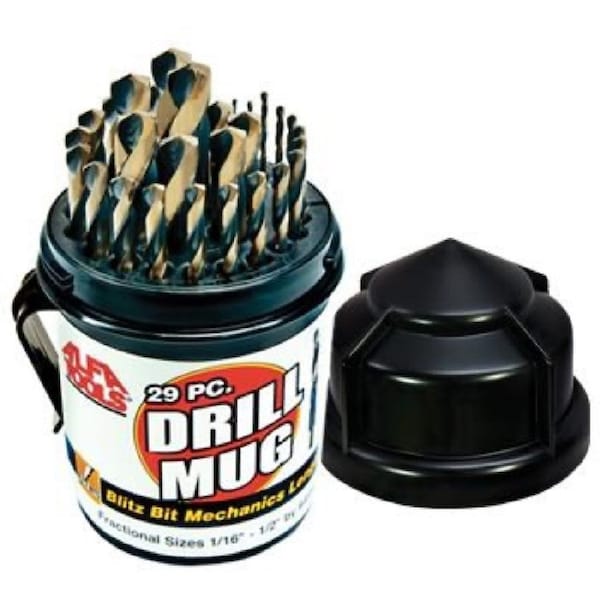 Alfa 29pc Blitz Drill Bit Set Mechanic Length, 1/16in 1/2in by 64ths - BBML74290DM