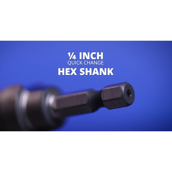 Drill America #2 HSS Black & Gold Quick Change Hex Shank Step Drill Bit (3/16" - 1/2" by 1/16") - STE2HEX