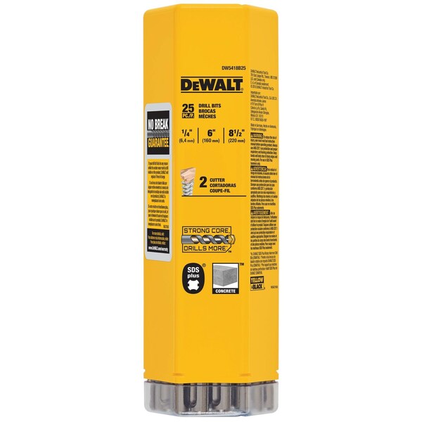 Dewalt 1/4" x 6-1/2" x 8-1/2"SDS+ Hammer Bit (Bulk 25) - DW5418B25