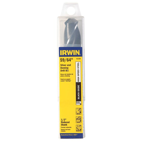 Irwin Irwin 59/64 in. X 6 in. L High Speed Steel Drill Bit Straight Shank 1 pc - 91159