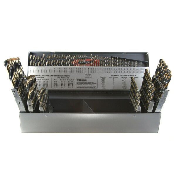 Drillco 115PC NITRO SET 1/16-1/2 BY 64ths #1-60 A-Z - 400N0115