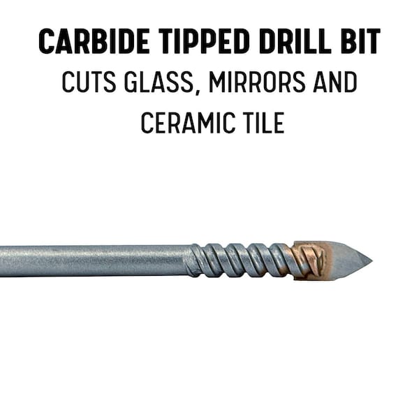 Drill America 1/4" Carbide Tipped Glass & Tile Drill Bit with Hex Shank - DWDGD1/4HEX