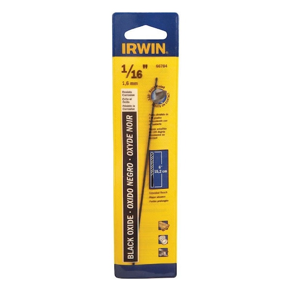 Irwin Irwin 1/16 in. X 6 in. L High Speed Steel Split Point Drill Bit Straight Shank 1 pc - 66704ZR