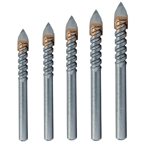 Drill America 5 Piece Carbide Tipped Glass & Tile Drill Bit Set - DWDGD-SET