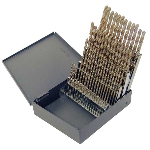 Chicago-Latrobe 60PC 135 Degree Heavy-Duty Cobalt Screw Machine Lngth Drill Set Chicago-Latrobe 559 Straw HSS-CO 8% #1-#60 - 69854