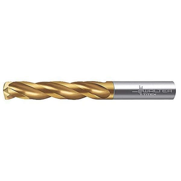 Walter Screw Machine Drill Bit, 9/64 in Size, 150  Degrees Point Angle, Carbide, Spiral Flute - A1166-9/64IN