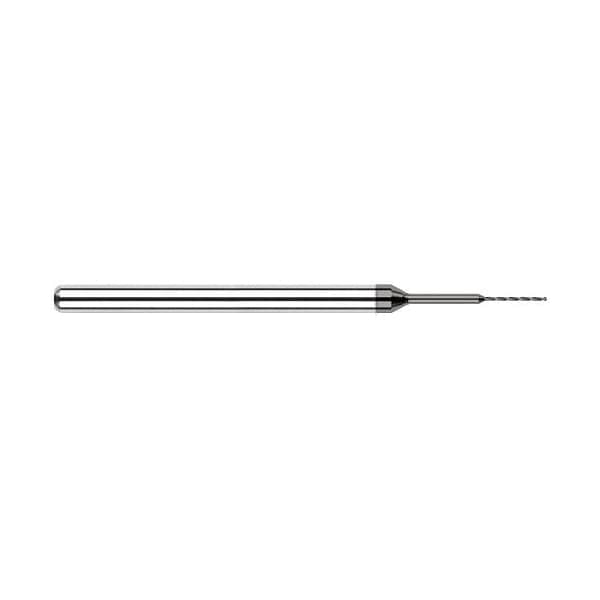 Harvey Tool 0.0079 in. .2 mm Drill dia x 0.16 in. Flute Length Carbide Drill, 2 Flutes - 20079-C4