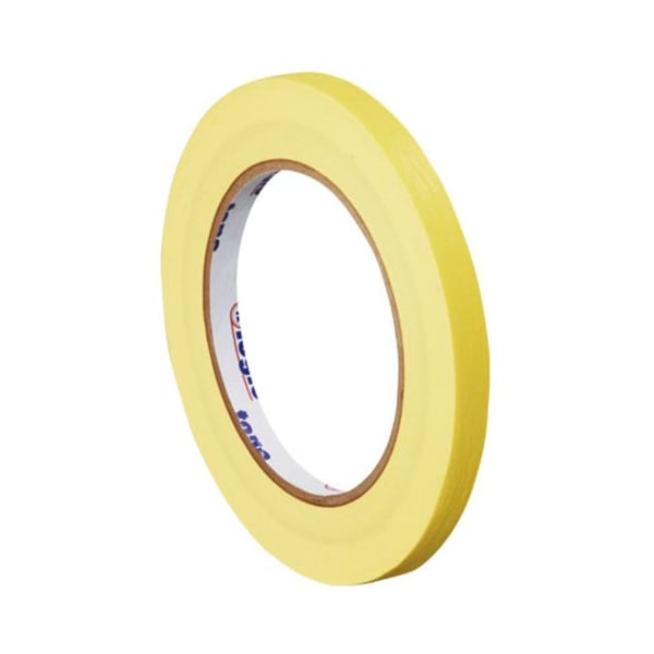 Cinta de enmascarar Tape Logic, 4.9 Mil, 1/4" x 60 yardas, amarilla, 144 por caja - T931003Y