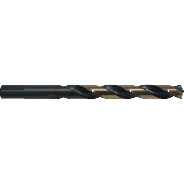 Cle-Line Jobber Length Drill Bit, Drill Bit Size 3/8 in, Drill Bit Point Angle 135 Degrees, Black & Gold - C18020