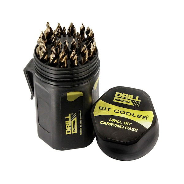 Drill America 29 Piece Stepped Point Cobalt Drill Bit Set in Plastic Case (1/16" - 1/2" x 1/64") - ZO-GSC29J-PC