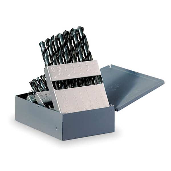 Chicago-Latrobe 118 Degree General Purpose Jobber Length Drill Set Chicago-Latrobe 150 Steam Oxide HSS, 29-Piece - 57714
