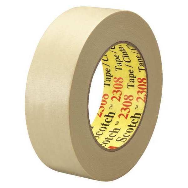Cinta de enmascarar Scotch 3M™ 2308, 5.5 Mil, 1 1/2" x 60 yardas, Natural, 24/Estuche - T9362308