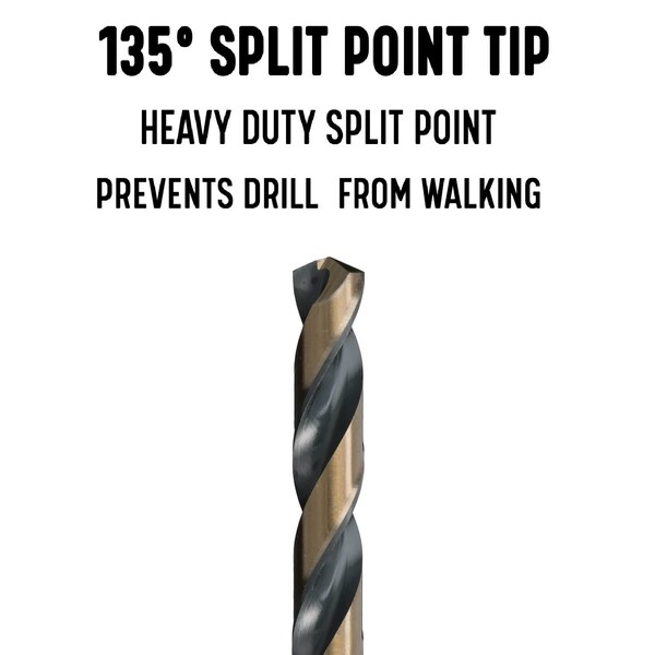 Drill America 3/32" Cryogenic HSS Black & Gold Jobber Length Drill Bit - CRYKFDPRO3/32