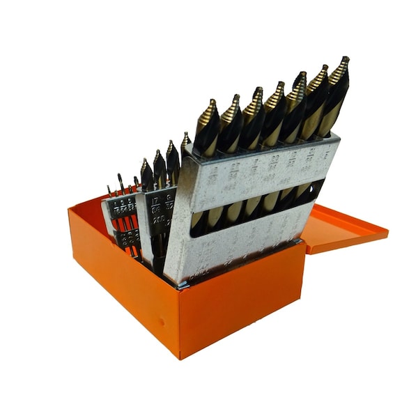 R W Thompson 29-Piece Mechanics Length Step Point Drill Bit Set 1/16"-1/2" by 64ths - 29KK10