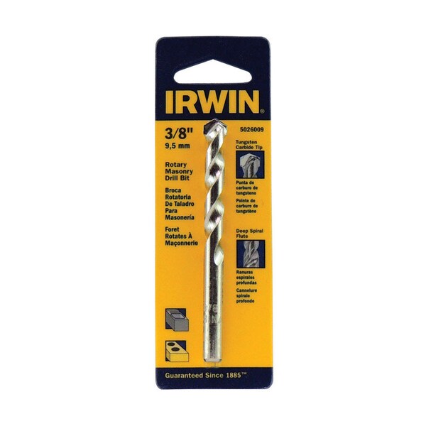 Irwin Irwin 3/8 in. X 4 in. L Tungsten Carbide Tipped Rotary Drill Bit Straight Shank 1 pc - 5026009