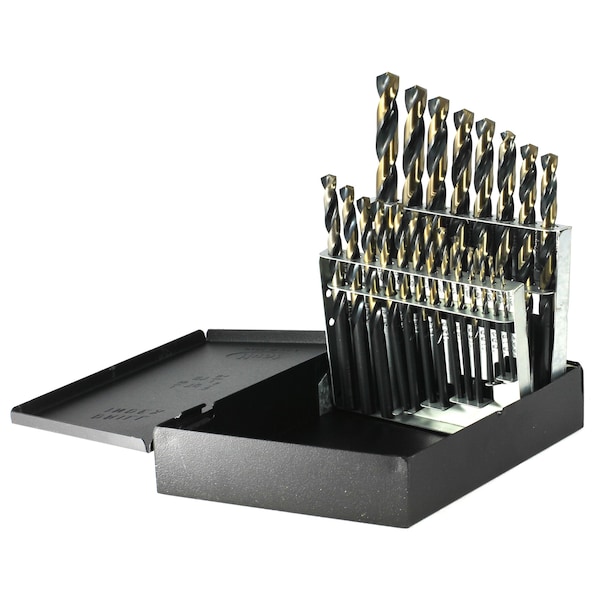 Drillco 21PC DRILL SET 1/16-1/4 BY 64ths 9/32-1/2 BY 32nd - 400N21V