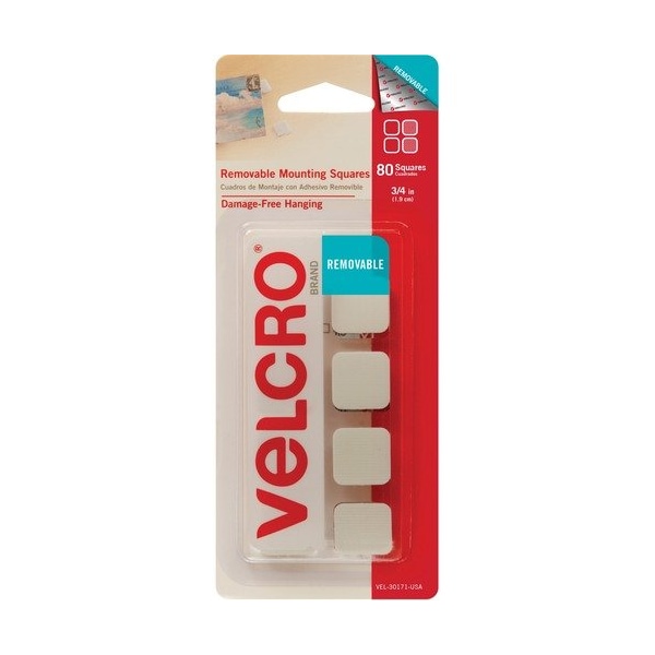 Cinta Velcro, Montaje, Removible, .75 pulgadas, Paquete de 80 - VEK30171