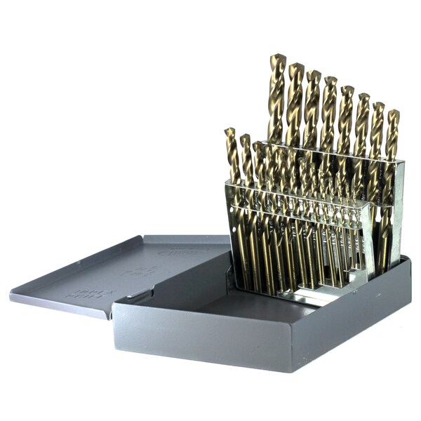 Drillco 21PC DRILL SET 1/16-1/4 BY 64ths 9/32-1/2 BY 32nd - 500A21V