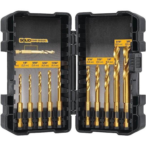 Dewalt DeWALT Impact Ready DD5160/DD5060 Impact Drill Set, Steel, Titanium, 10-Piece - DD5160/DD5060