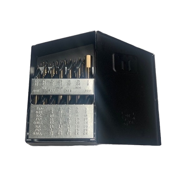 Viking Drill & Tool Viking 22893 1/16-1/2" Black and Gold Oxide HSS Drill Bit Set 29-Piece - 22893