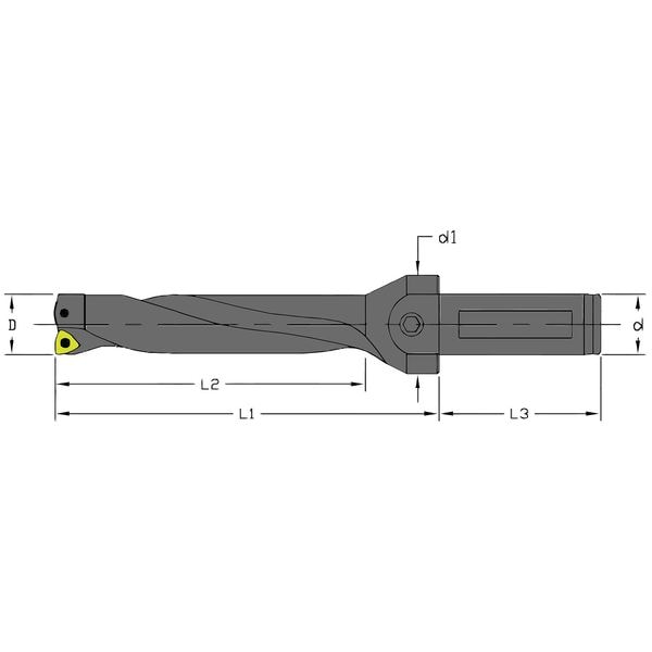 Ultra-Dex Usa Indexable Drill, UD-1250-4D-125-C - 926-000-096