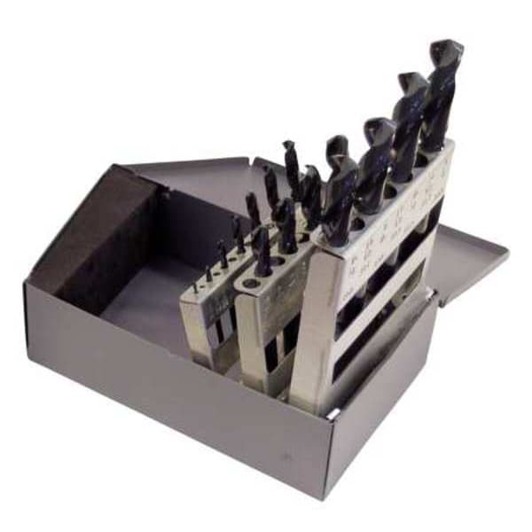 Chicago-Latrobe 15PC 135 Degree Heavy-Duty Screw Machine Lngth Drill Set Chicago-Latrobe 159 Steam Oxide HSS 1/16-1/2x1/32 - 69889
